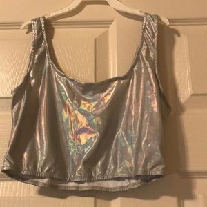 Silver Holographic Crop Top